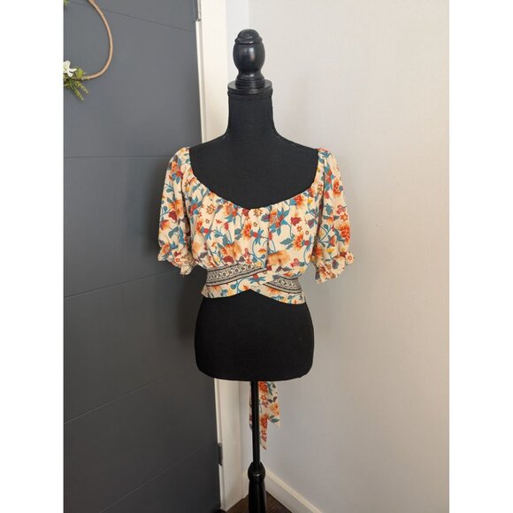 Milk & Honey Floral Print Crop Top -XL - Picture 1 of 9